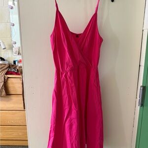 Pink Sleeveless Wrap Dress